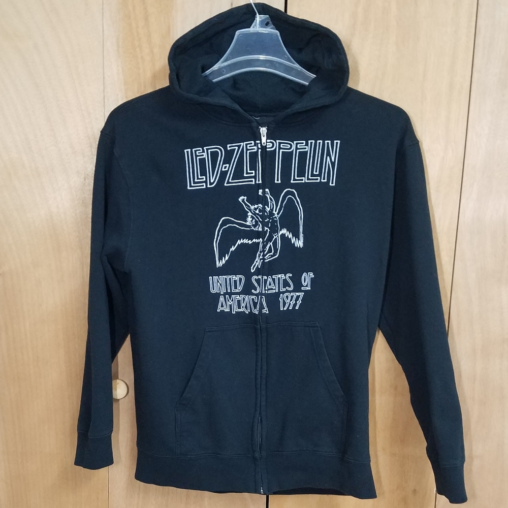 Vintage 90's Led Zeppelin USA 1977 Tour Mens Hoodie  size Large